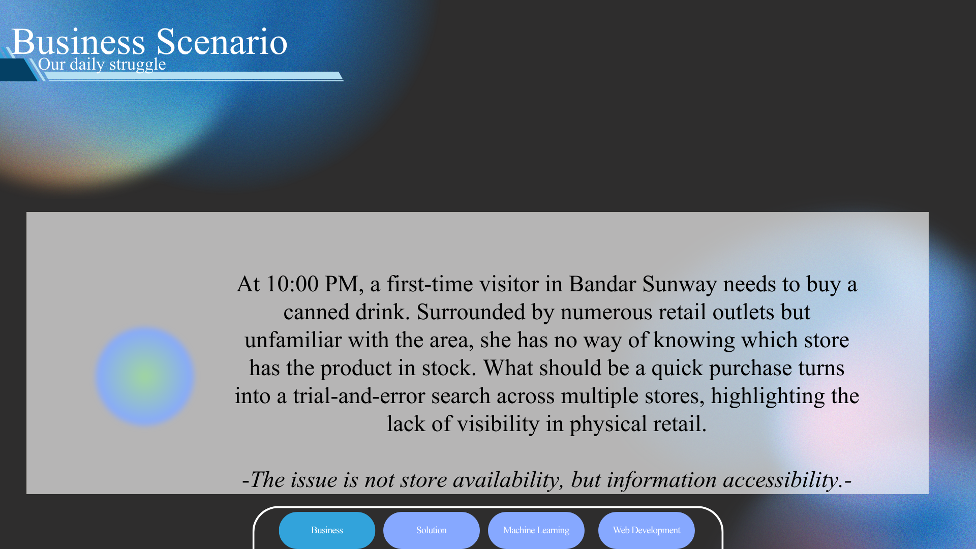 Business Scenario slide